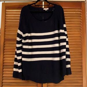 Andree Navy and White Stripe Sweater